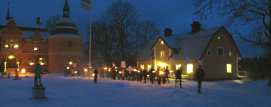 Fackeltåg på kickoff slott